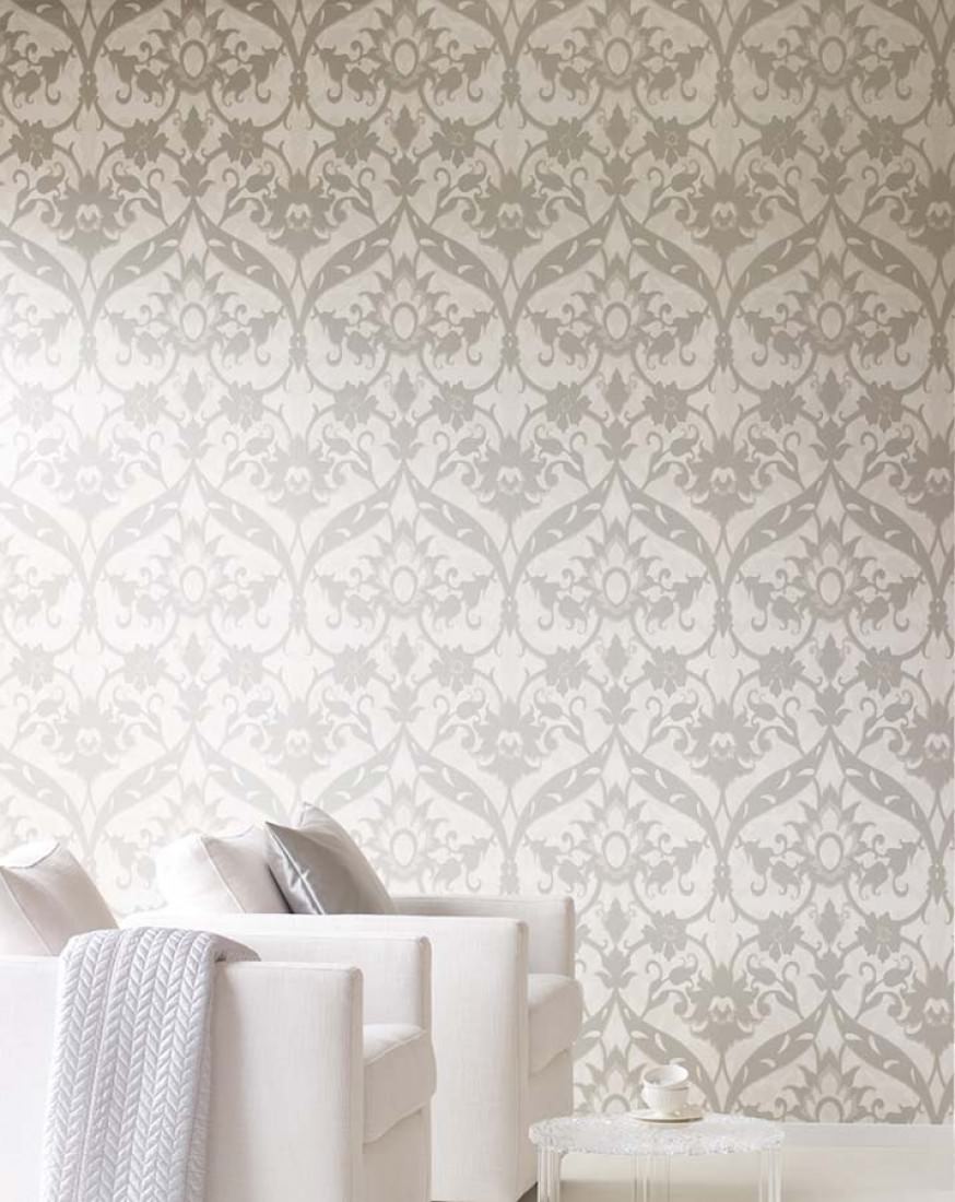 Habitacionbcon Papel Blanco Y Plateado - HD Wallpaper 