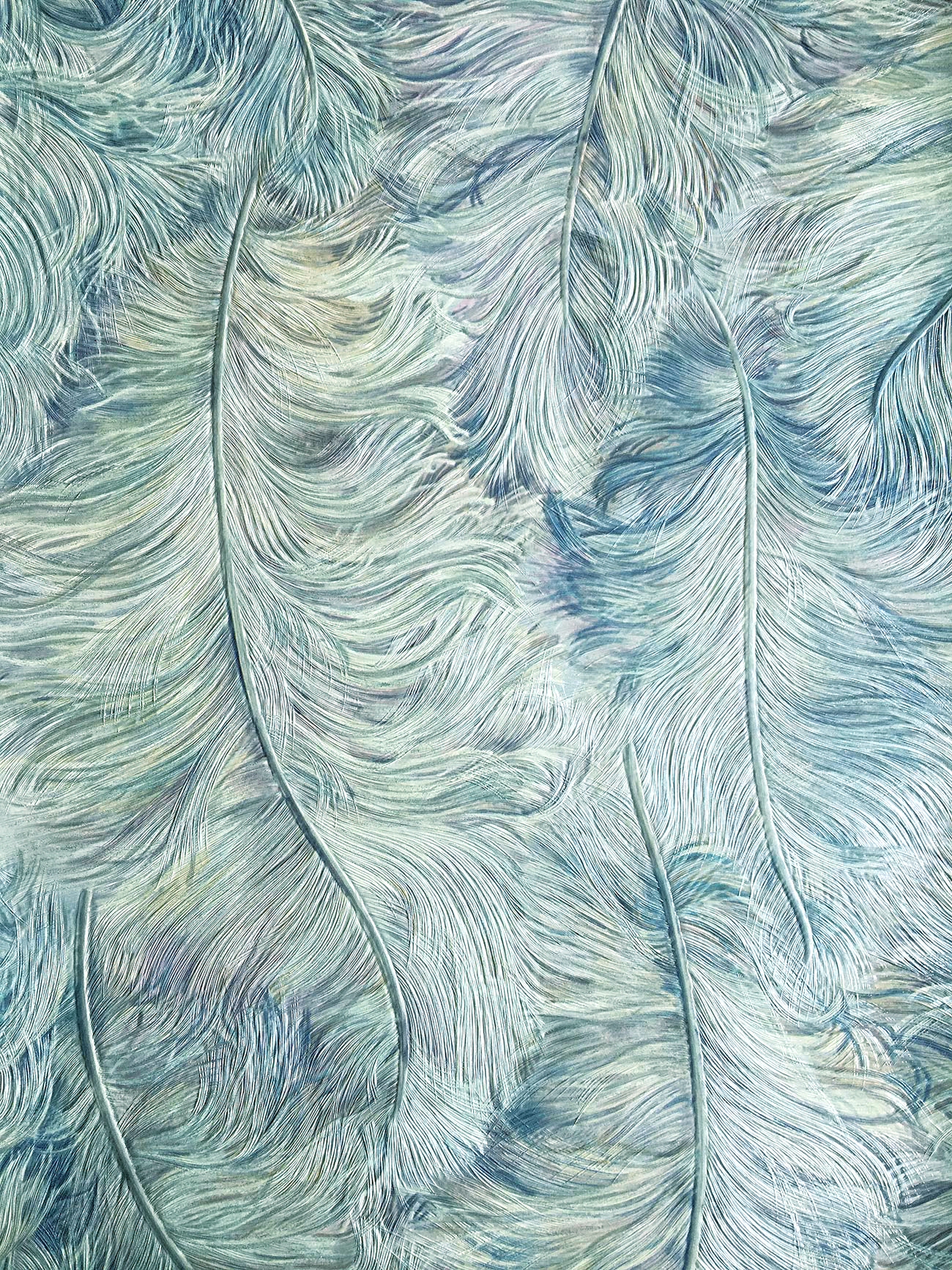 Blue And Silver Feather - HD Wallpaper 