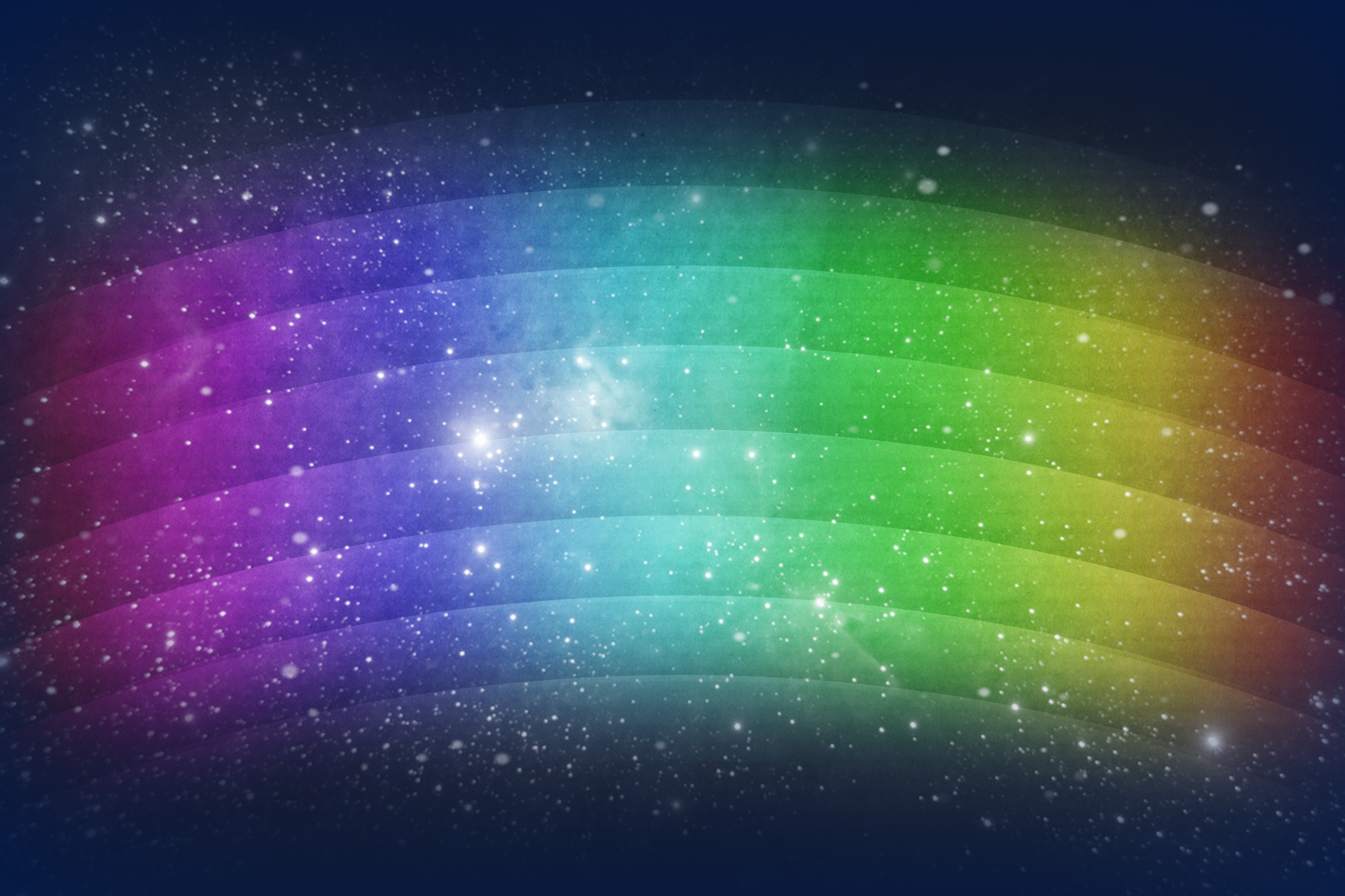 Wallpaper Rainbow, Wavy, Background, Lines, Dots, Glitter - Космос Радуга - HD Wallpaper 