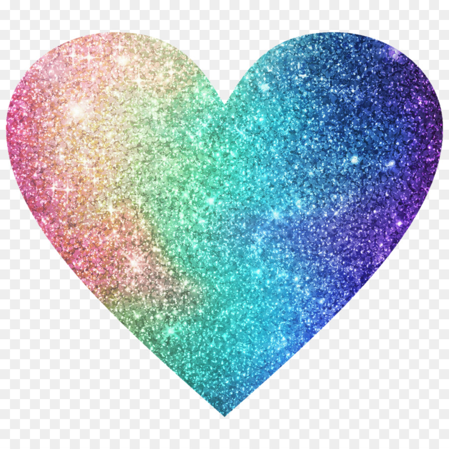 Image Heart Rainbow Glitter Color - Glitter Heart Transparent Background - HD Wallpaper 