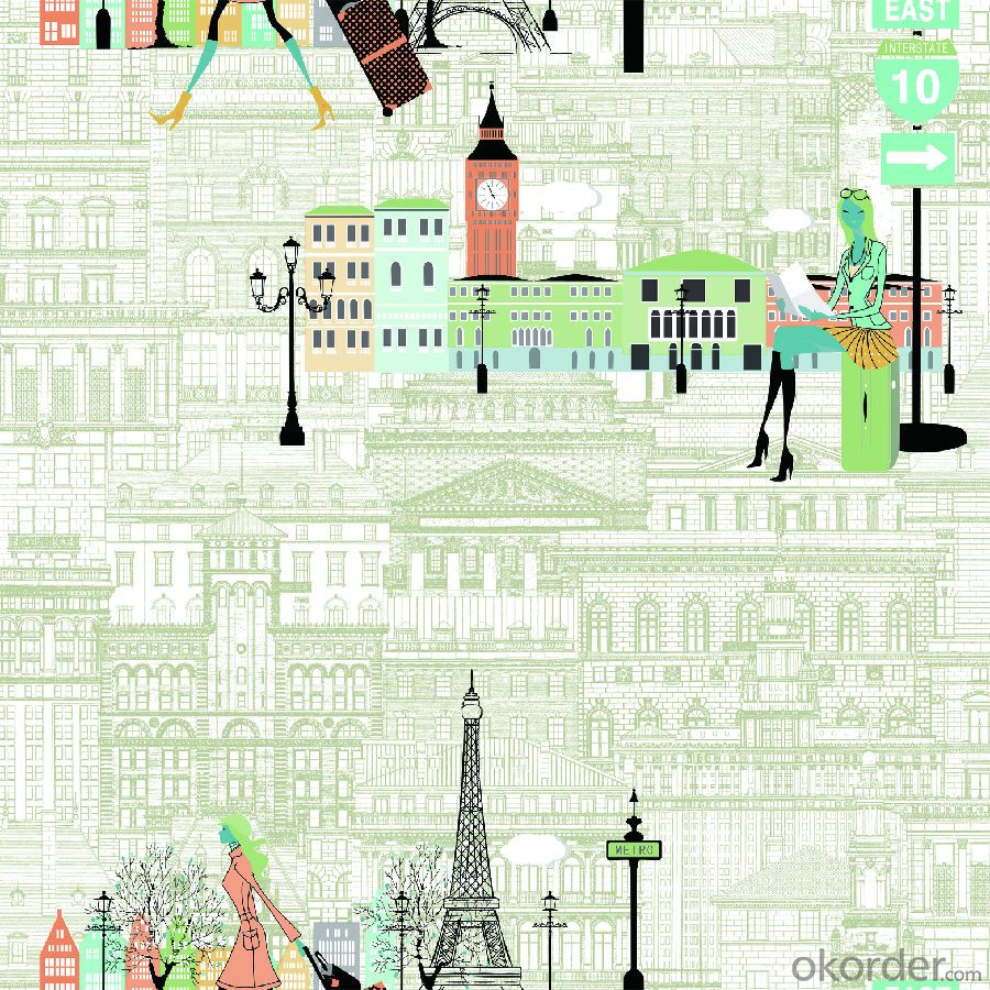 Pvc Wallpaper Wallpaper Sticker Coating And Laminating - การ์ตูน วาด ตึก การ์ตูน ลาย เส้น สีชมพู - HD Wallpaper 