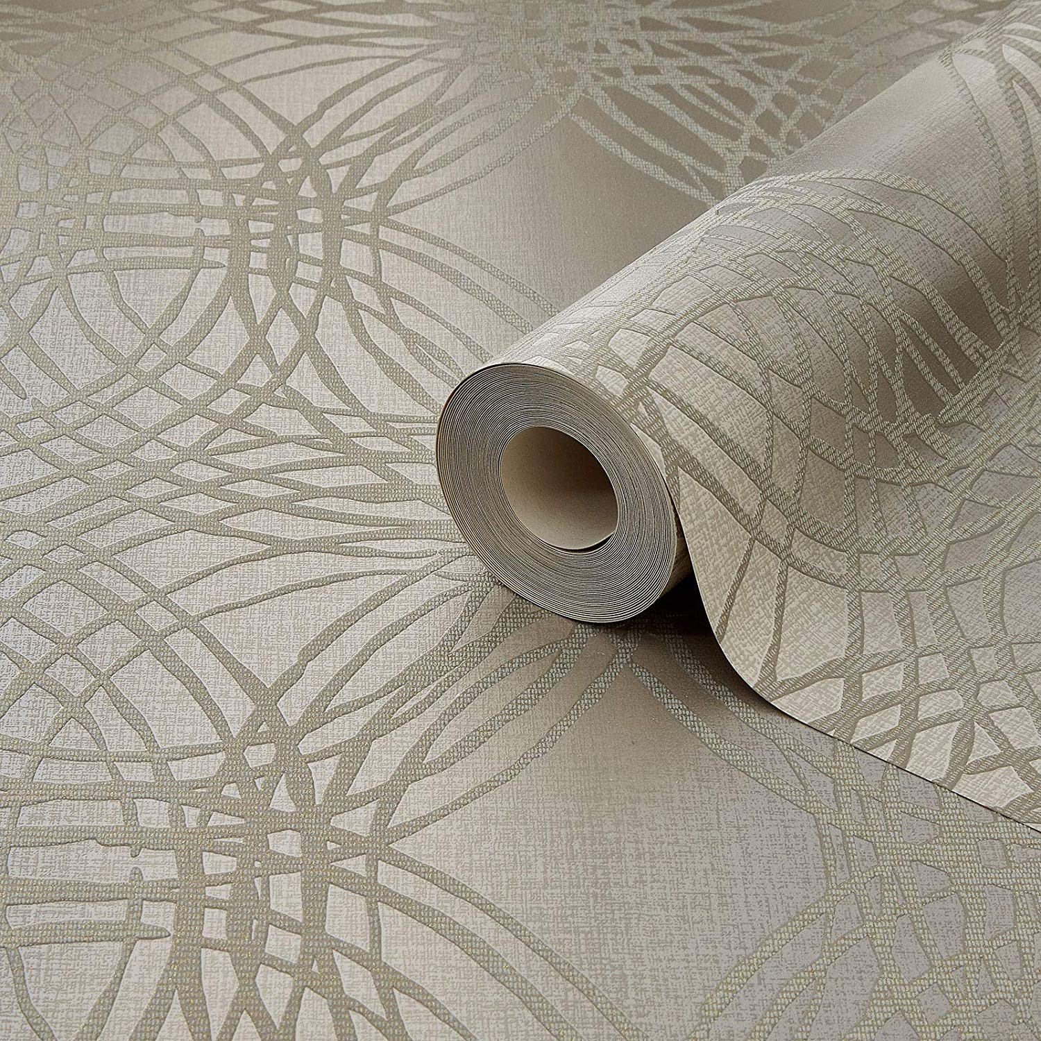 Leon Geometric Glitter Wallpaper Silver Grandeco Boa - HD Wallpaper 