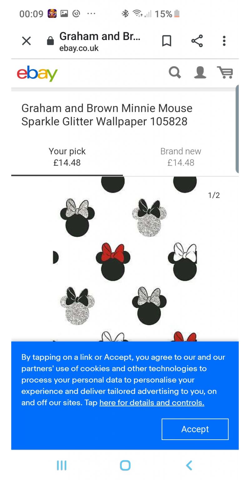 Brand New From Graham And Brown Comes This Fantastic - Minnie Mouse - HD Wallpaper 