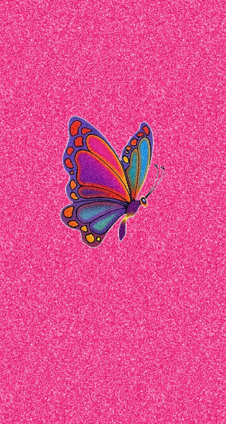 Iphone Pink Butterfly - HD Wallpaper 