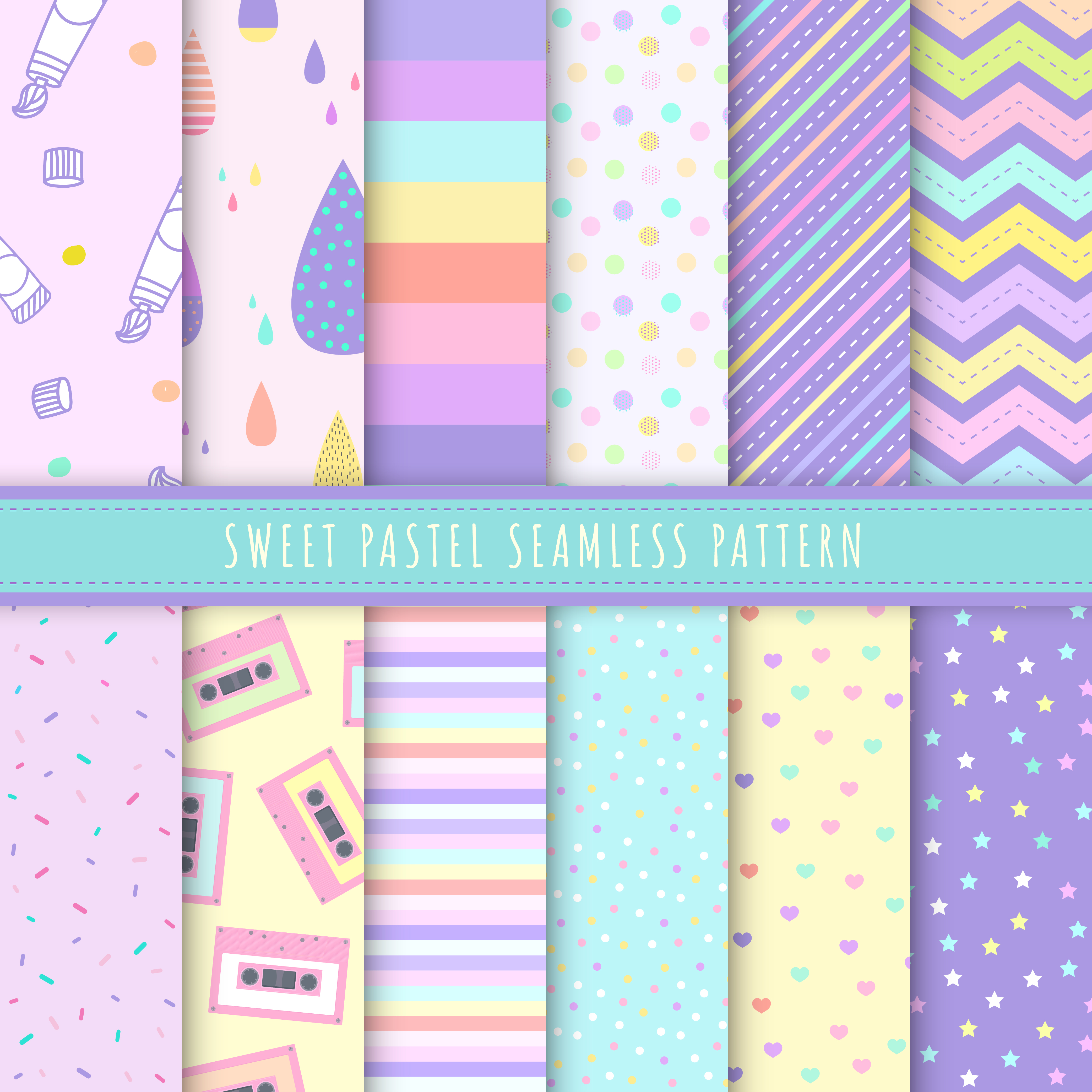 Sweet Pastel Seamless Pattern - HD Wallpaper 