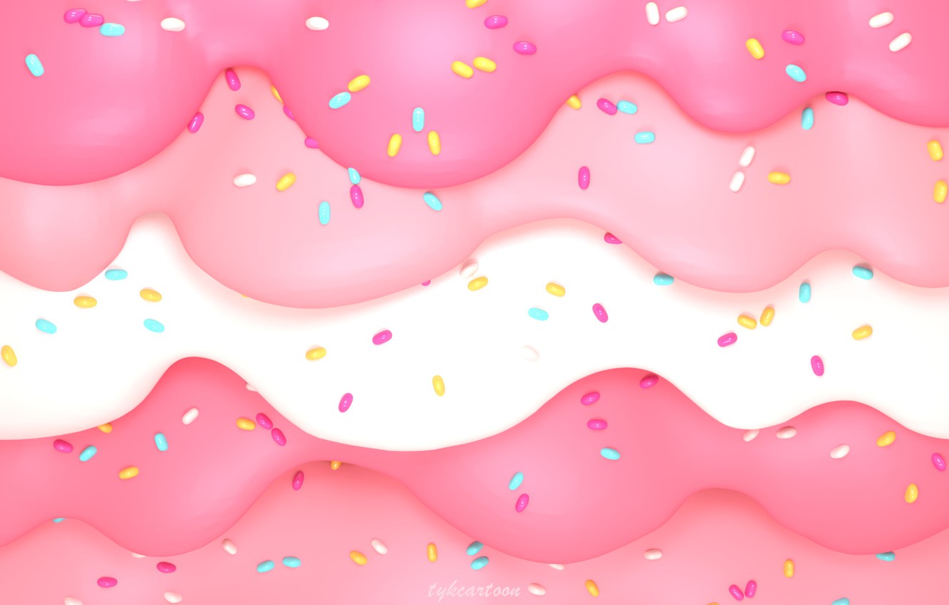 Photo Wallpaper Pink, The Sweetness, Art, Cream, Cream, - Illustration - HD Wallpaper 