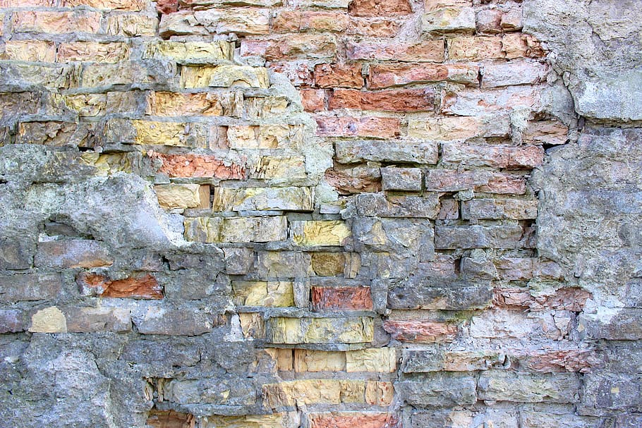 Wall, Background, Brick, Orange, White, Old, Castle, - HD Wallpaper 