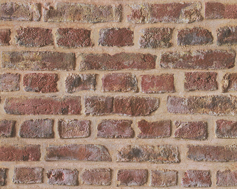 Lutèce Wallpaper Stone, Beige, Brown, Red - Papier Peint Lutece - HD Wallpaper 