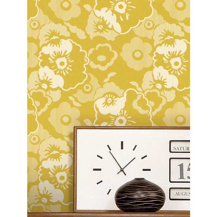 Mini Moderns Alice Wallpaper Mustard - HD Wallpaper 