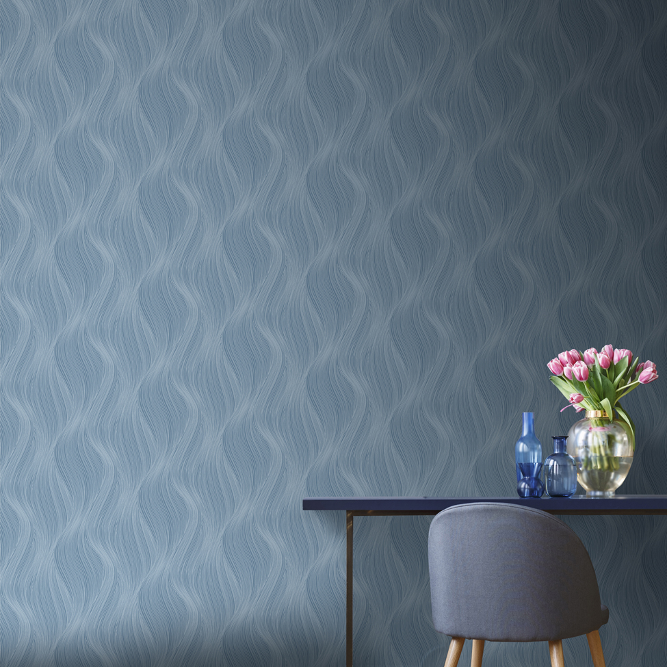 Orla Wave Glitter Wallpaper Blue Muriva 153105 975x975 Wallpaper
