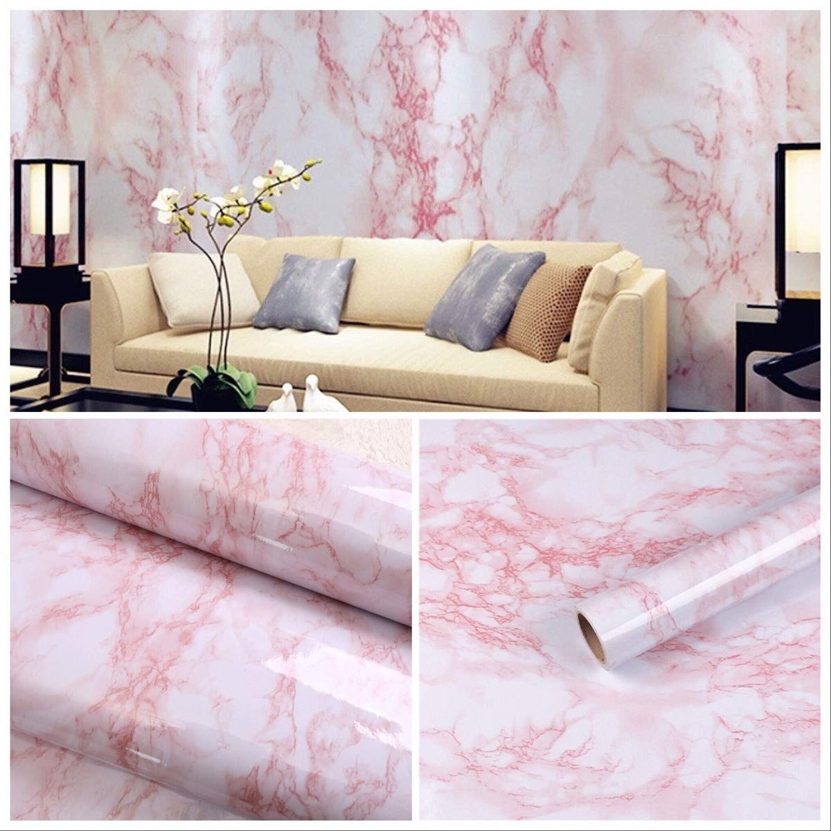 Wallpaper Borders - White And Pink Marble Wall - HD Wallpaper 