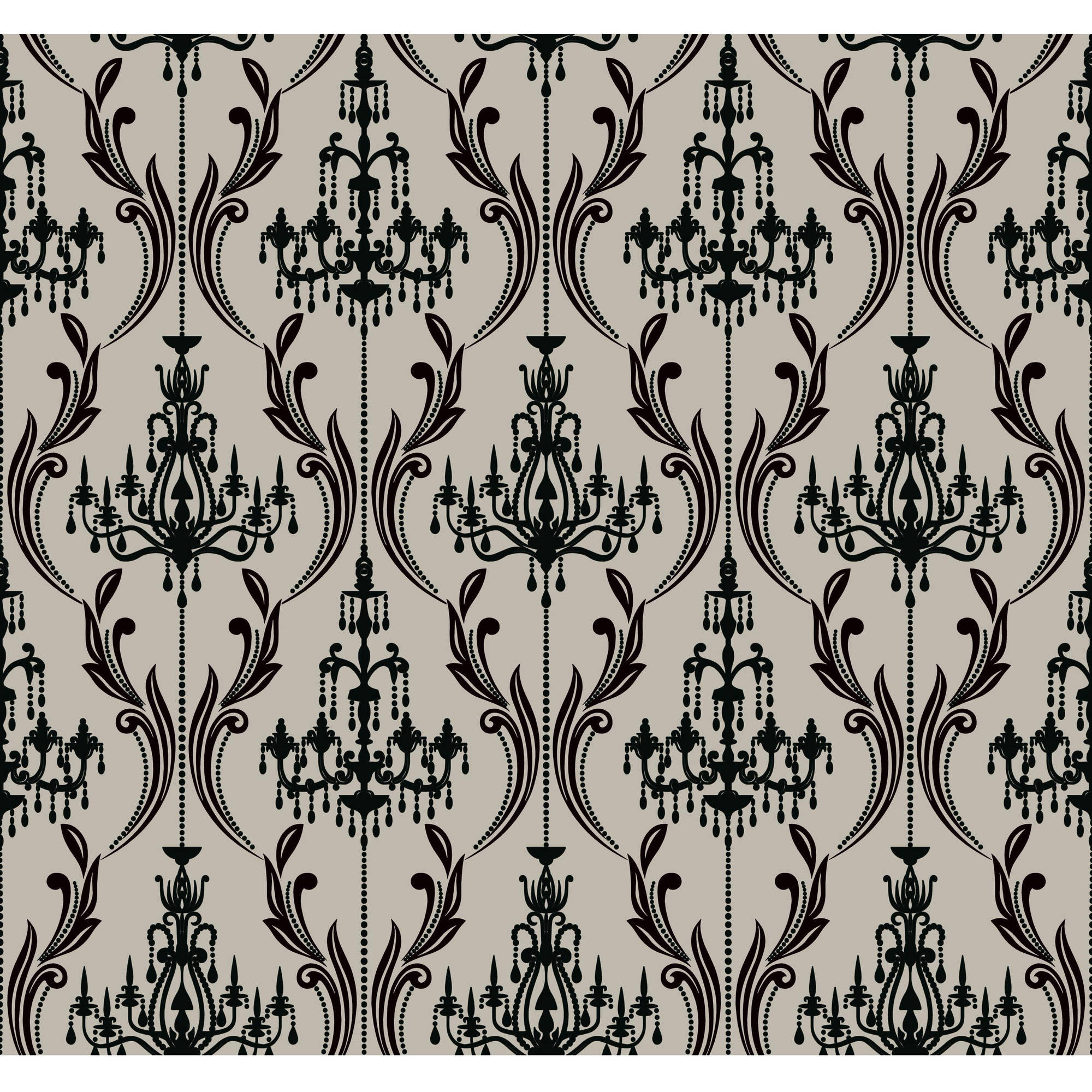 Ab2169 Black & White Chandelier Damask - HD Wallpaper 