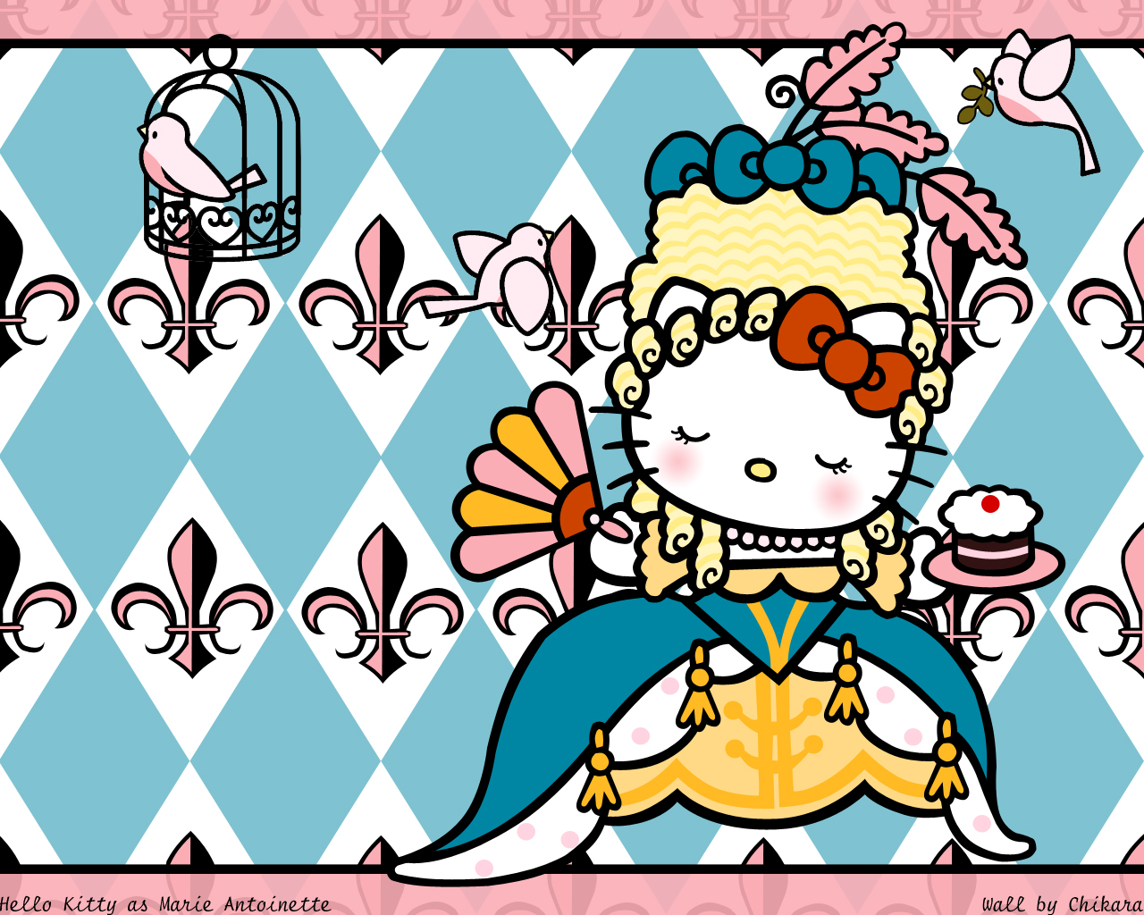 Sanrio, Hello Kitty , Vector Art Wallpaper 
	style - Hello Kitty Marie Antoinette - HD Wallpaper 