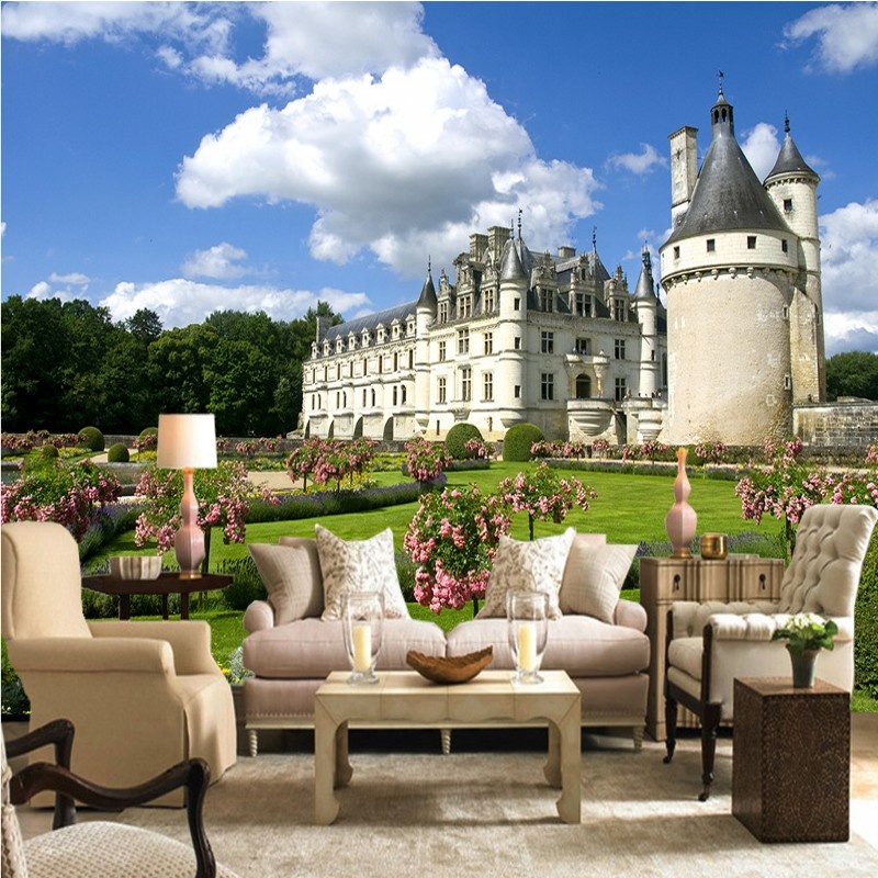 3d Mural Custom Castle Garden Beautiful Scenery Unit - Papel Tapiz Naturaleza - HD Wallpaper 
