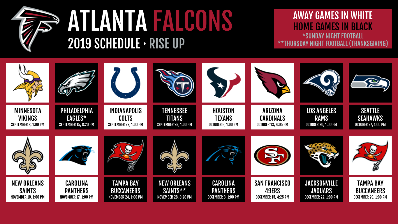 Atlanta Falcons Schedule - HD Wallpaper 