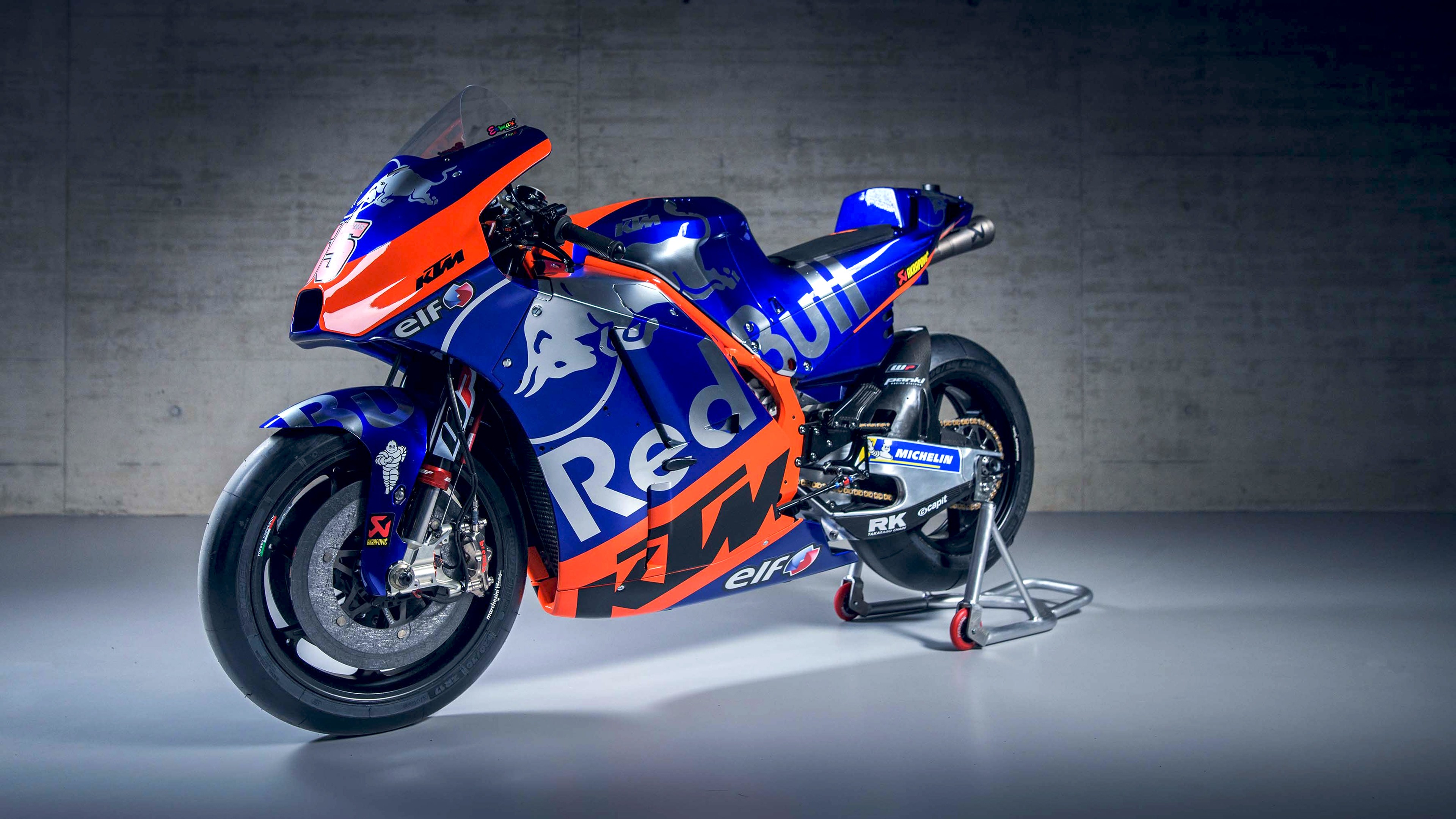 4k Wallpaper Of 2019 Ktm Motogp Bike - Motogp Ktm Blue 2019 - HD Wallpaper 