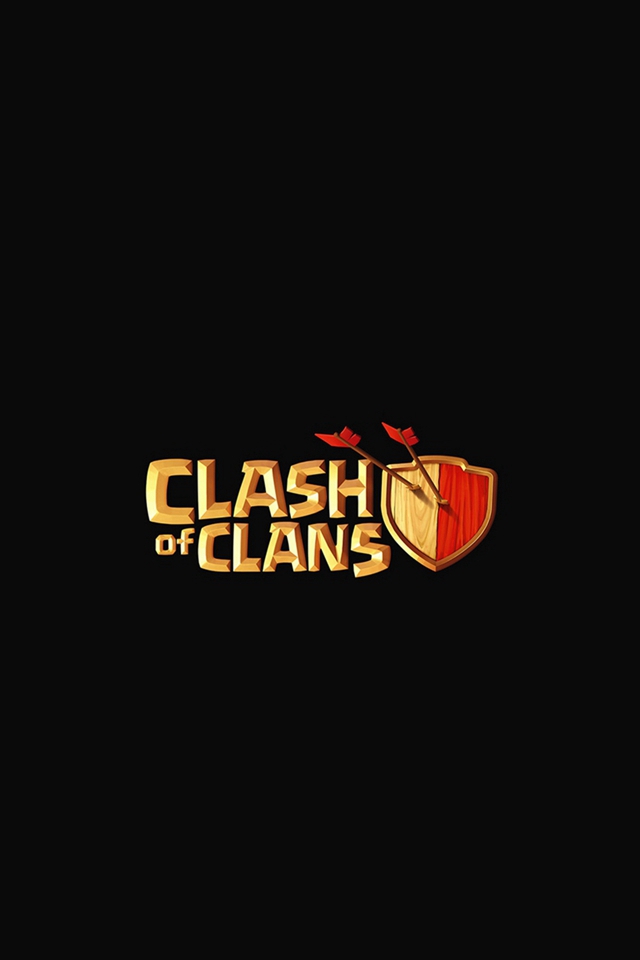 Clash Of Clans Logo Art Dark Game Iphone 4s Wallpaper - Fond D Écran Clash Of Clans - HD Wallpaper 