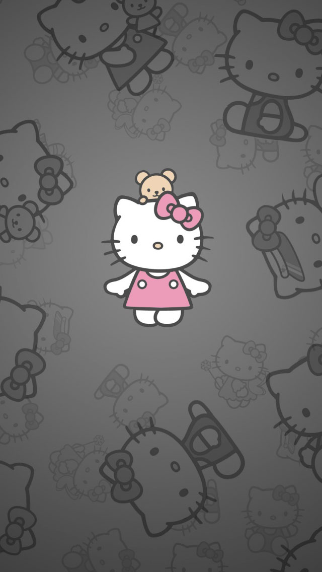 Hello Kitty Dark Pink Wallpaper - Dark Hello Kitty Wallpaper Hd Iphone - HD Wallpaper 