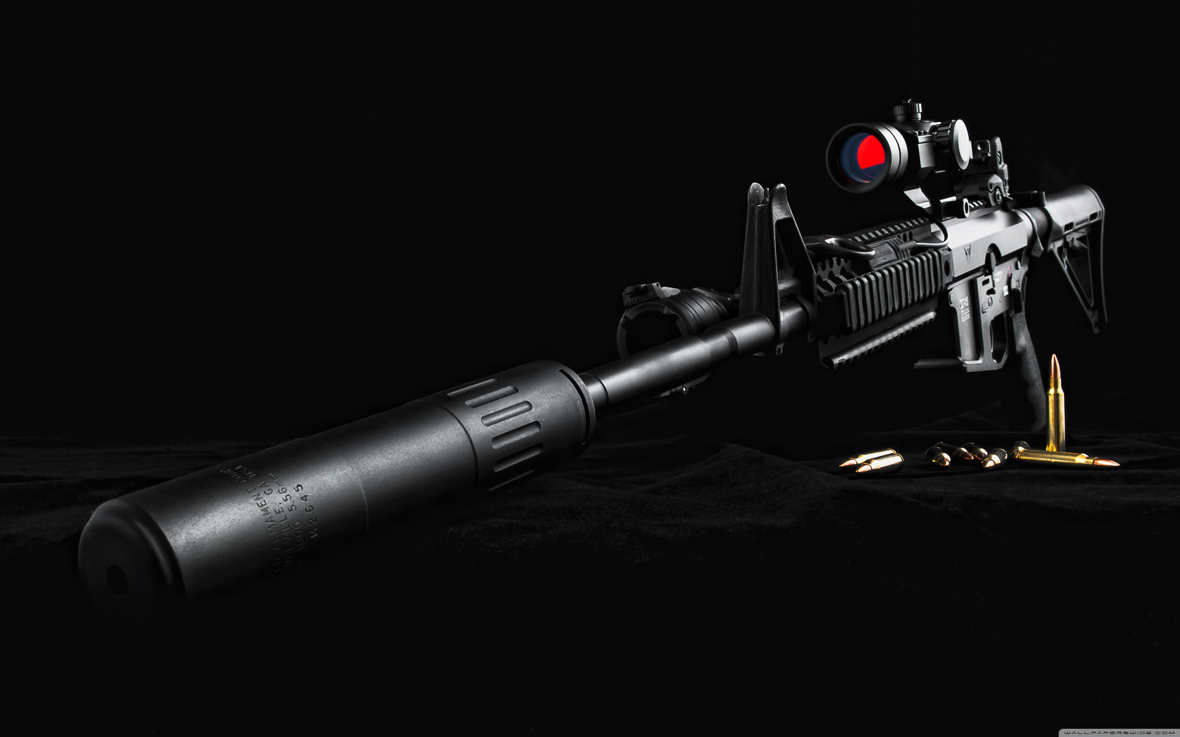 Sniper Rifle Black Background - HD Wallpaper 