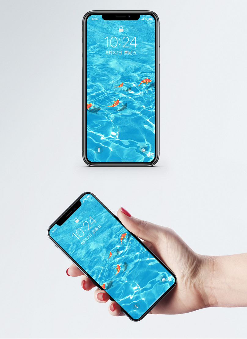 Wallpaper Ikan Ponsel Berenang Di Air - Wallpaper - HD Wallpaper 