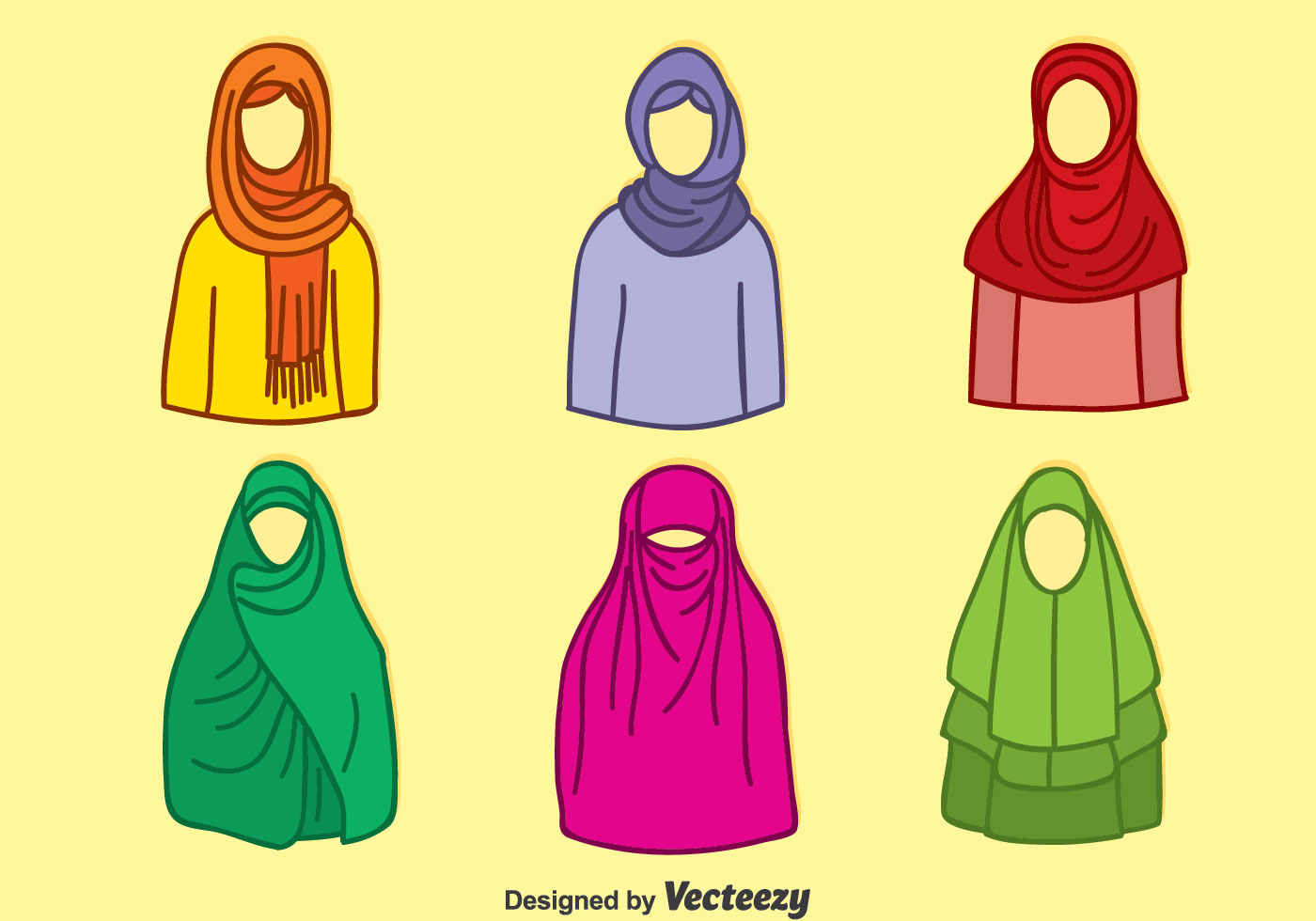 Drawn Hijab - HD Wallpaper 