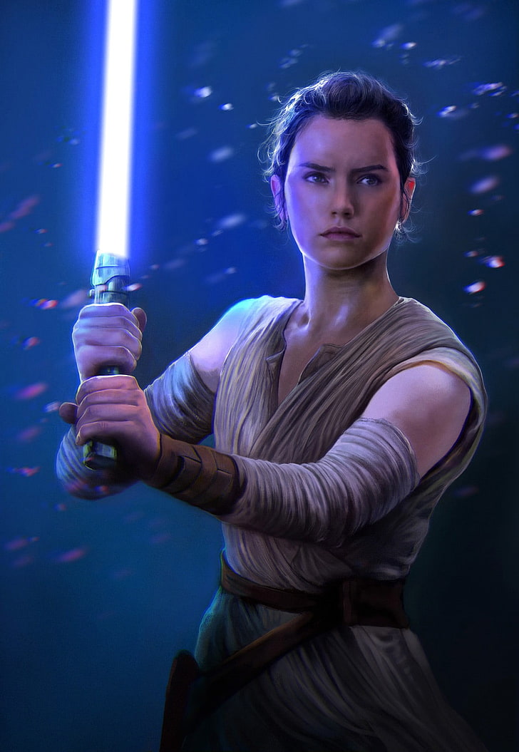 Star Wars Rey Digital Wallpaper, Fan Art, Star Wars - HD Wallpaper 