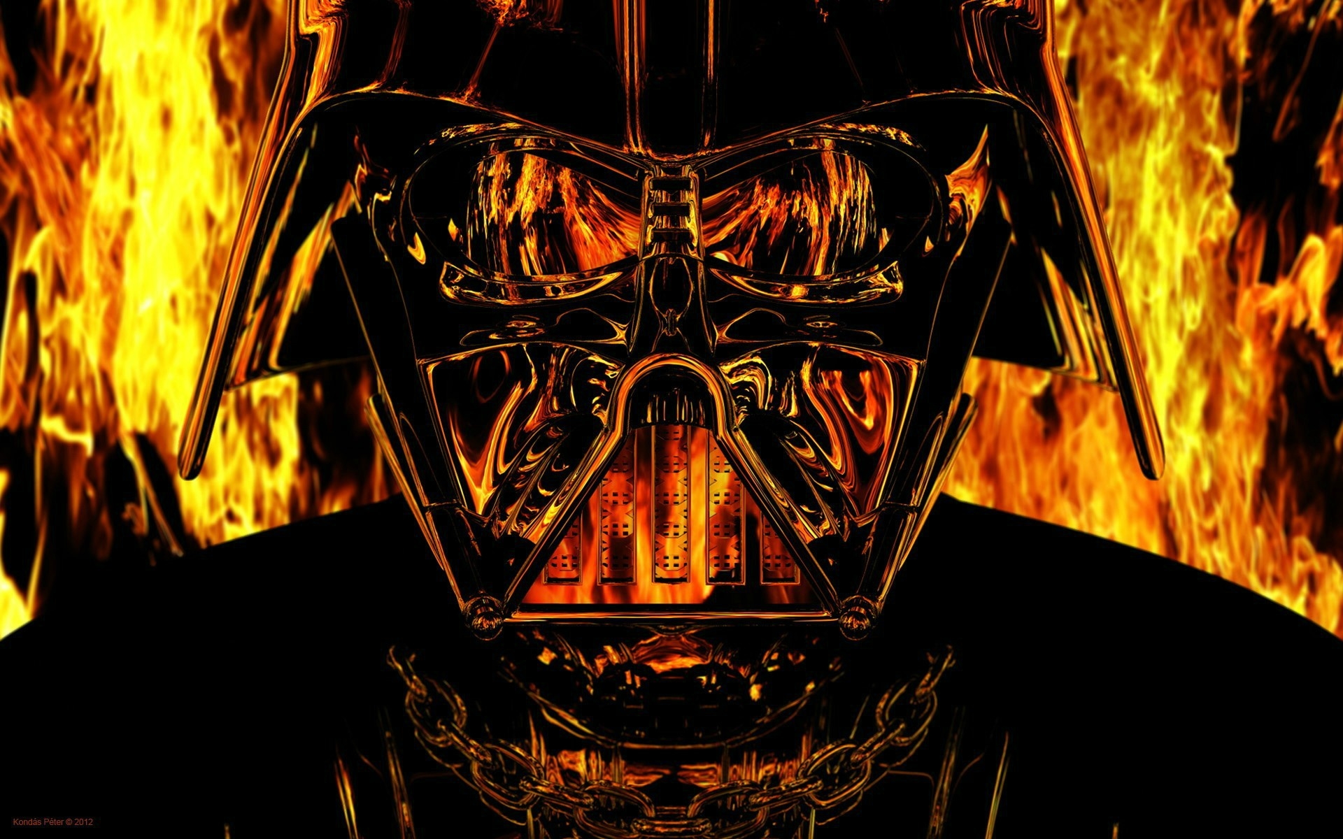 Star Wars Wallpapers - Darth Vader Flames - HD Wallpaper 