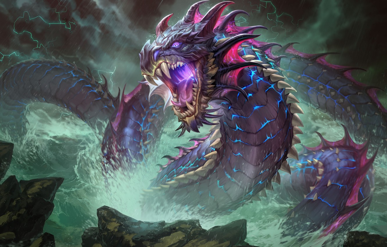 Photo Wallpaper Monster, Being, Snakes, Slime, Smite - Jormungandr Smite - HD Wallpaper 