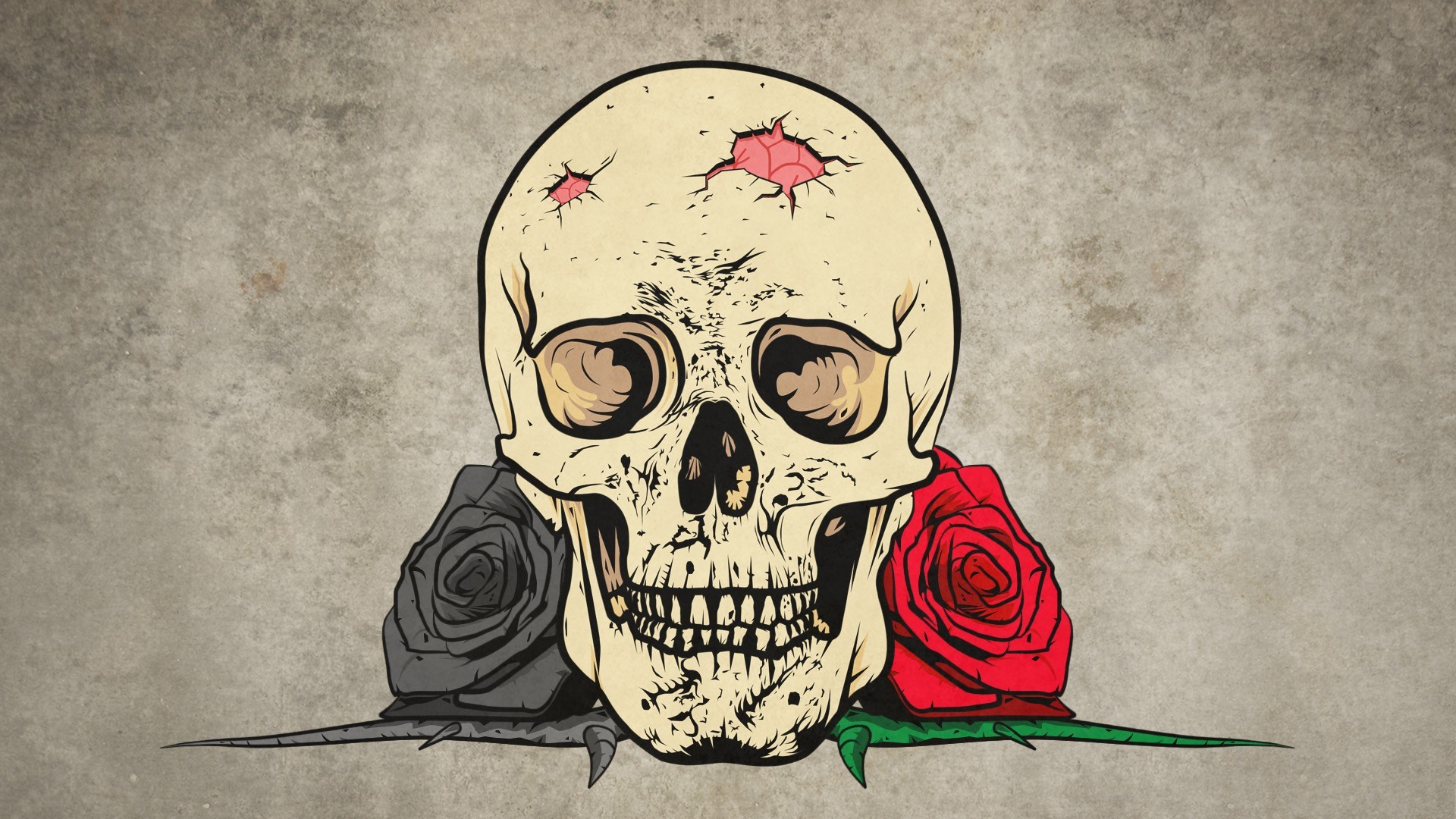 Skull Rose Wallpaper Hd - HD Wallpaper 