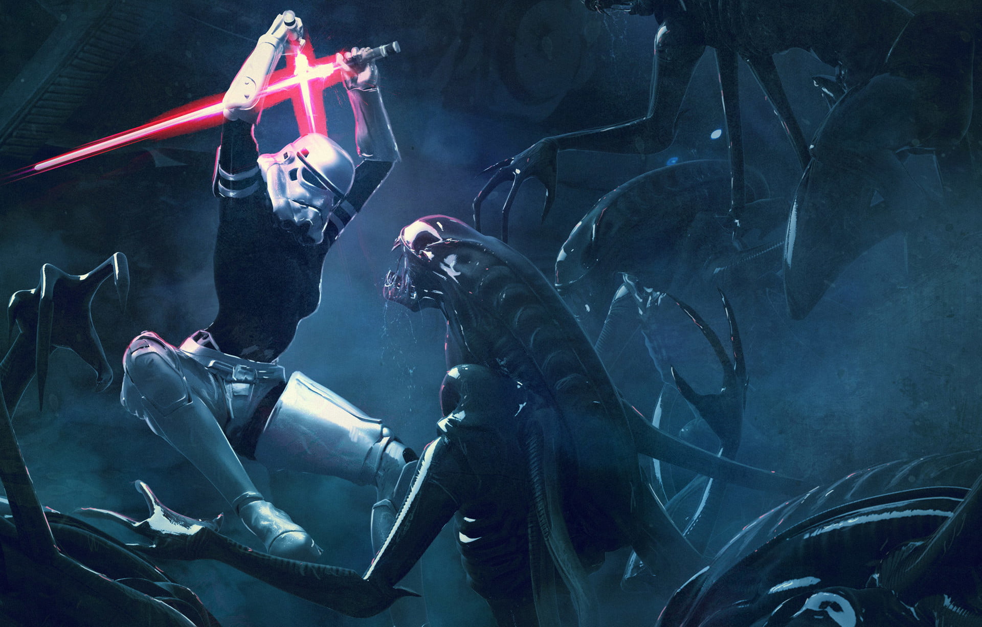 Stormtroopers Vs Aliens - HD Wallpaper 