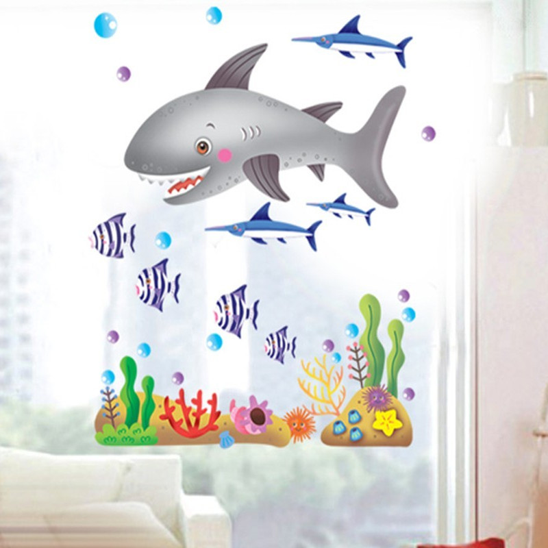 Hiu Hewan-beli Murah Hiu Hewan Lots From China Hiu - Dibujos Para La Pared De Baños - HD Wallpaper 