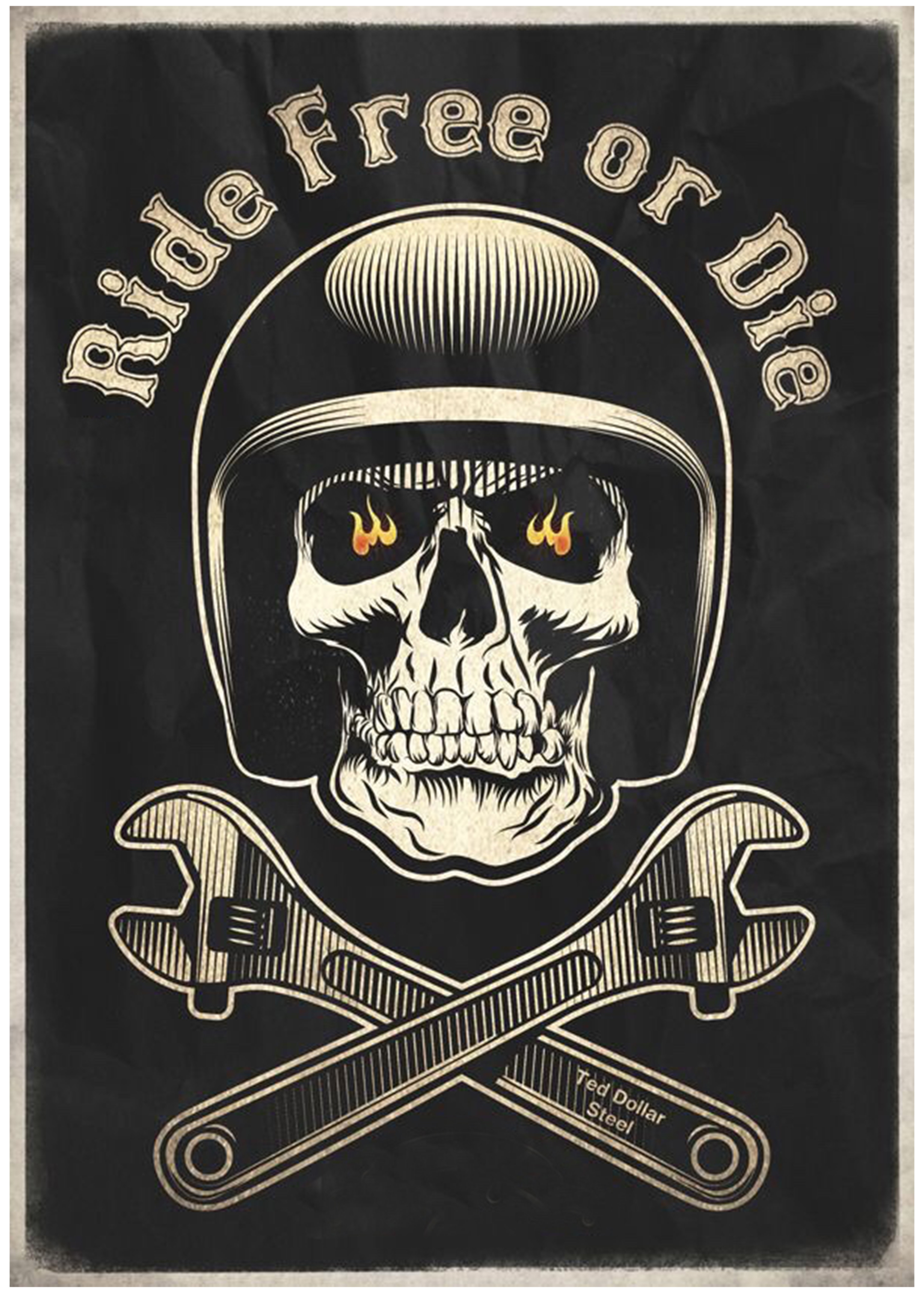 Tee Shirt Skull Biker - HD Wallpaper 