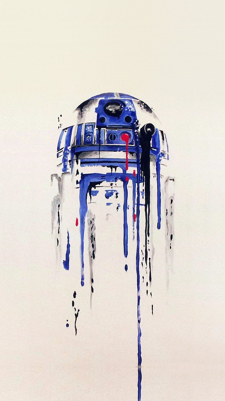 Iphone Wallpaper As07 R2 D2 Minimal Painting - Star Wars Wallpaper Iphone - HD Wallpaper 