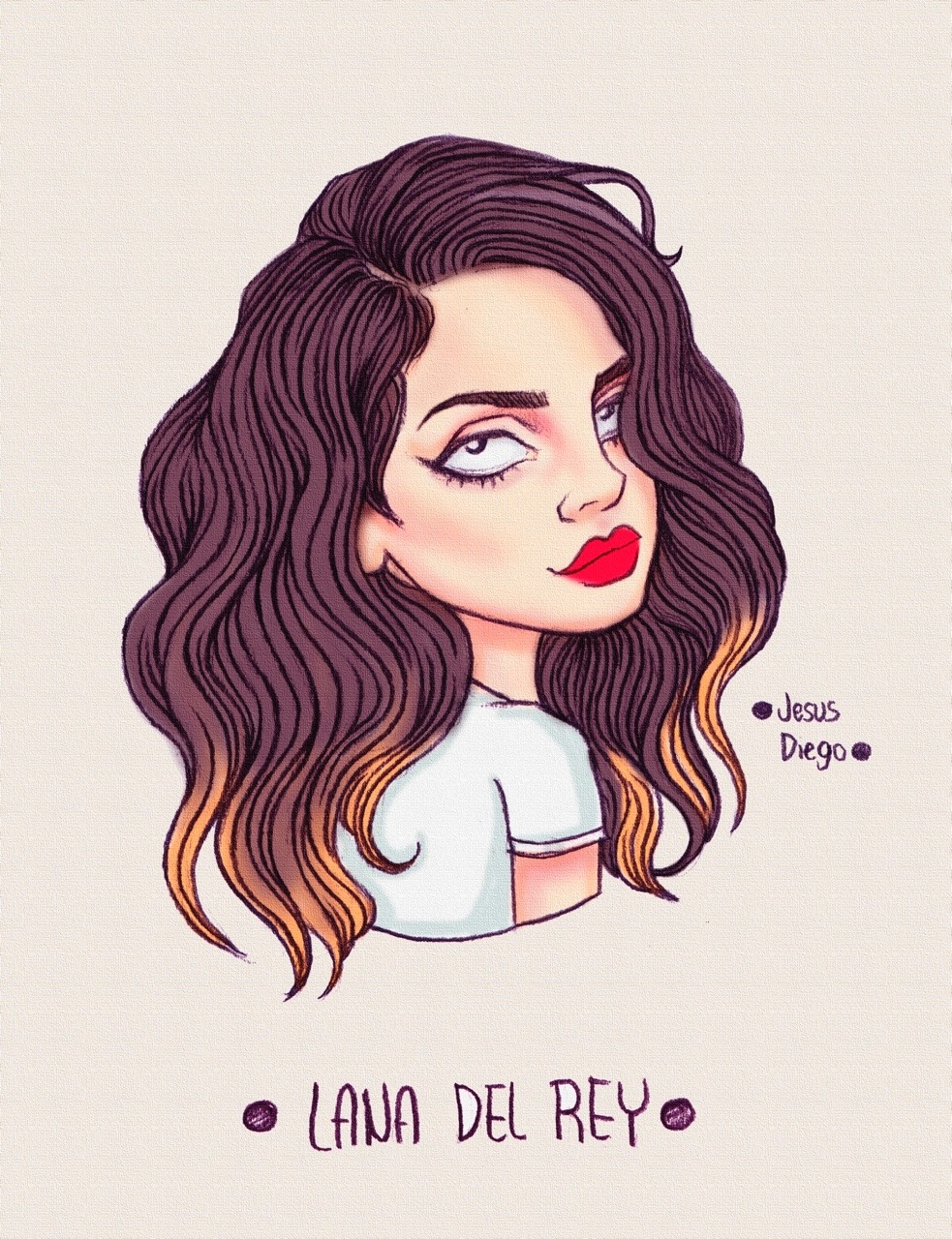 Lana Del Rey Cartoon - HD Wallpaper 
