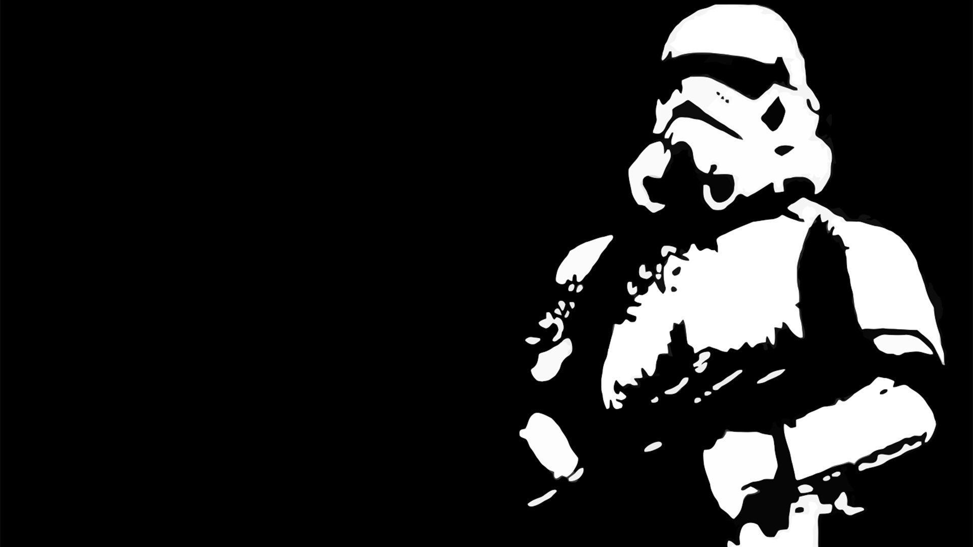 Star Wars Stormtrooper Wallpaper - Black And White Stormtrooper - HD Wallpaper 