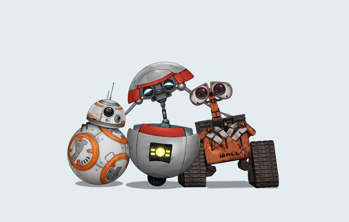 Photo Wallpaper Star Wars, Wall E, Bb 8, Gortys, Tales - Bb 8 And Wall E - HD Wallpaper 