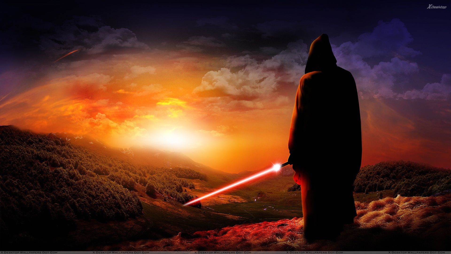 Star Wars Background Lightsaber - HD Wallpaper 