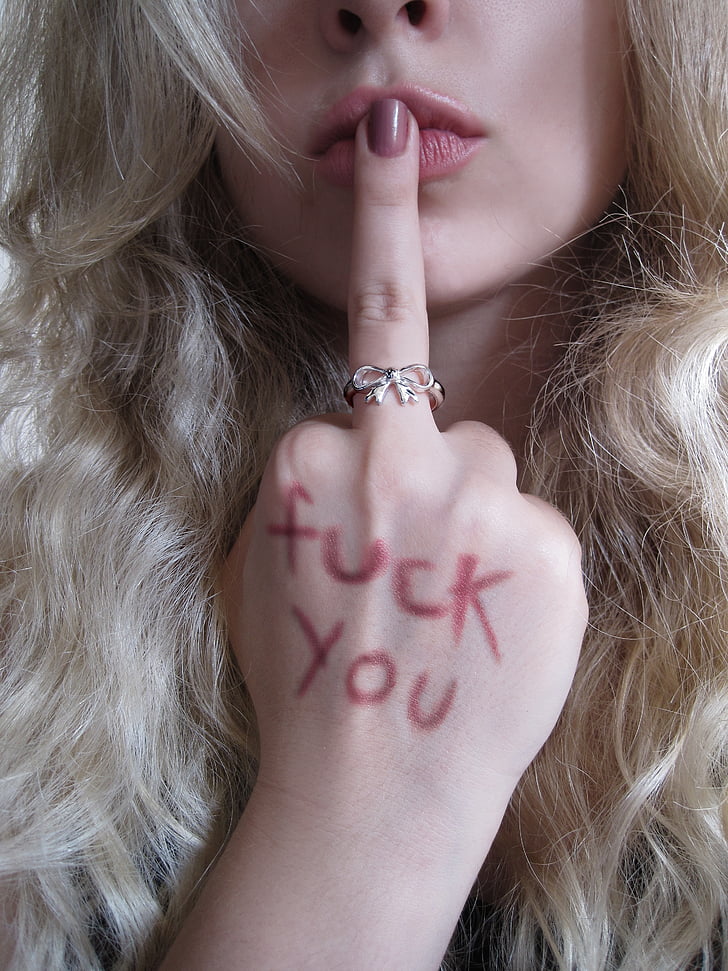 Face, Fuck You, Hand, Kiss, Lips, Lipstick, Middle - Fuck You Wallpaper Hd - HD Wallpaper 