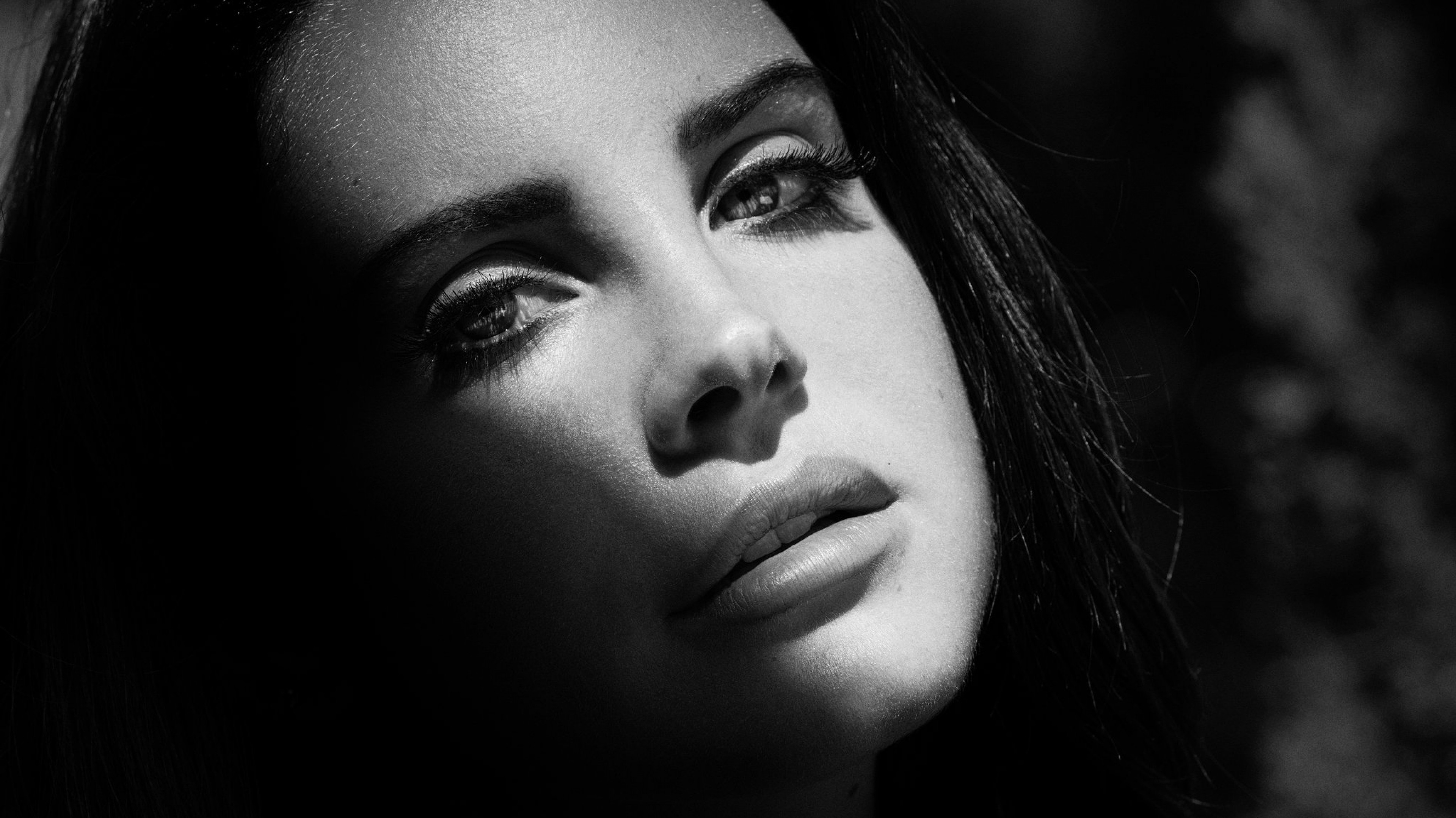 Monochrome Lana Del Rey Face Hd Wallpapers Desktop - Lana Del Rey Desktop - HD Wallpaper 
