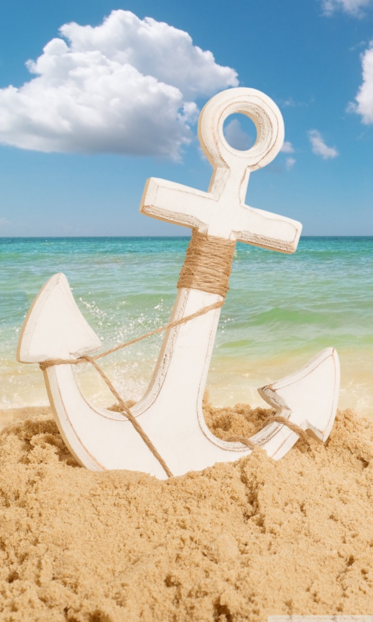 Anchor On The Beach - HD Wallpaper 