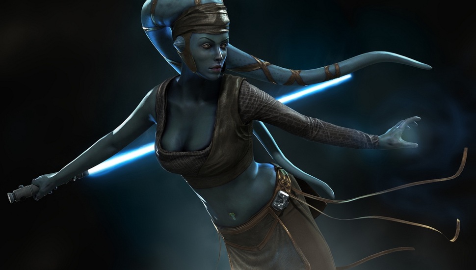 Aayla, Star Wars Wallpaper, Lightsaber, Aayla Secura - Sci Fi Alien Women - HD Wallpaper 