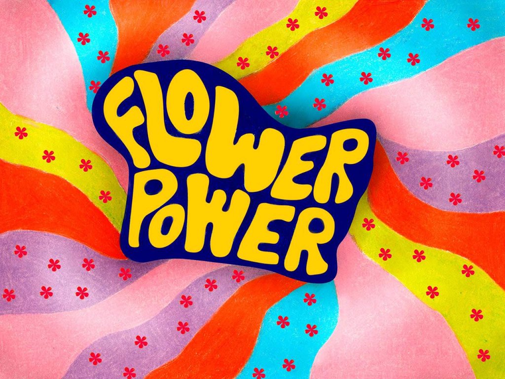 Hippie Wallpaper - 70's Flower Power Background - HD Wallpaper 