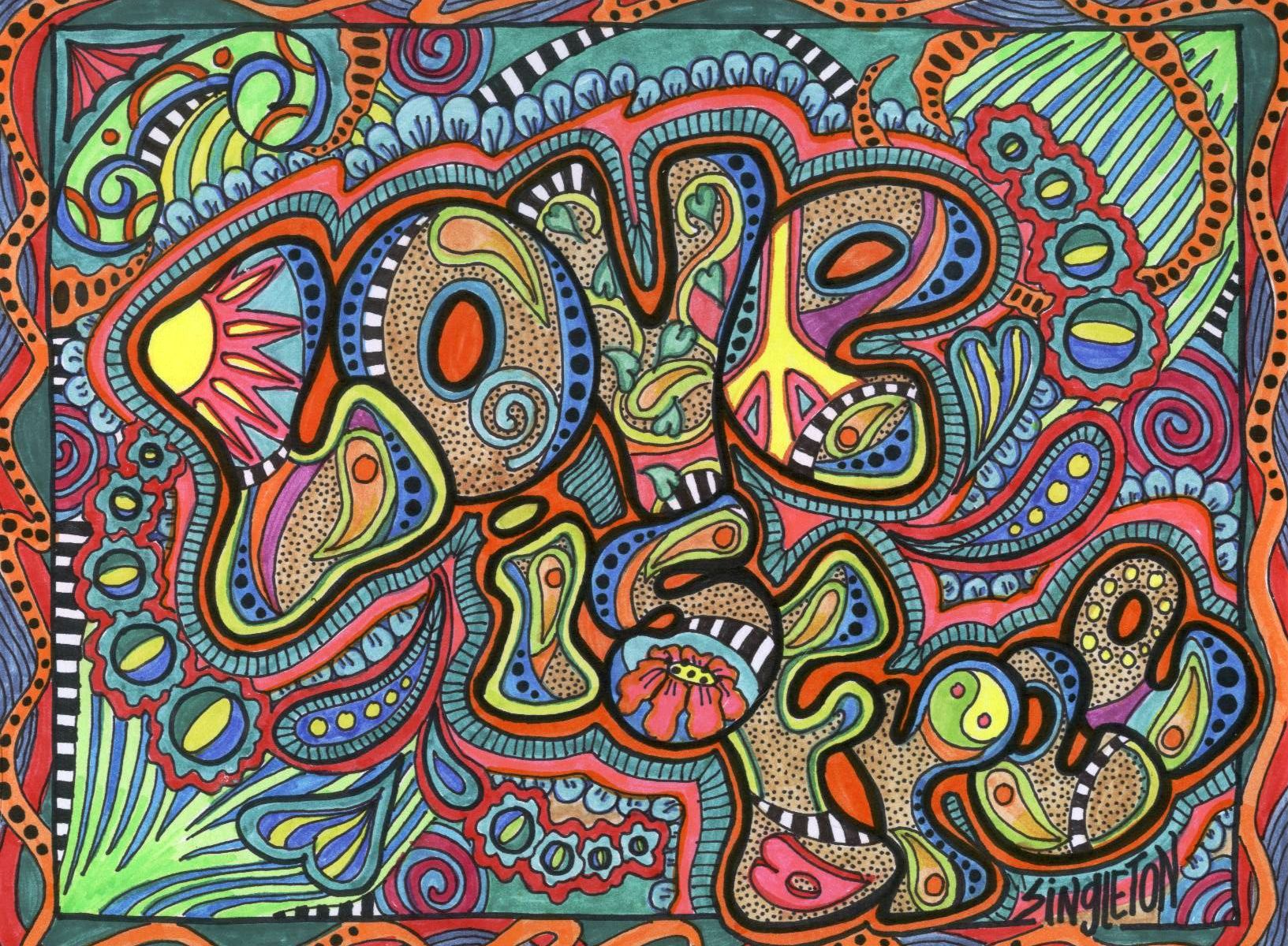 Hippie Wallpaper - Trippy Peace Backgrounds - HD Wallpaper 