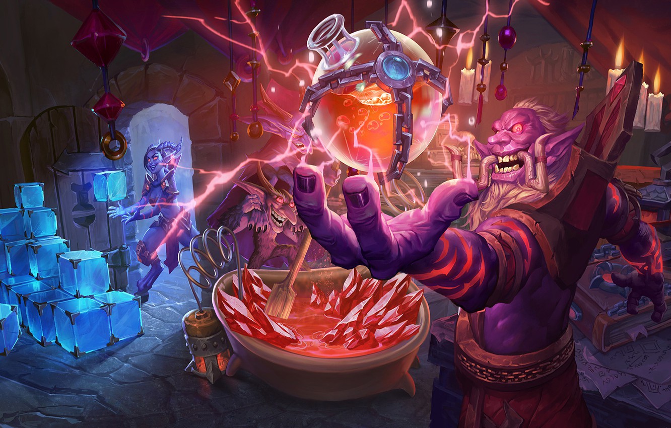 Photo Wallpaper Family, Art, Crystals, Cabal, Potion, - Mean Streets Of Gadgetzan - HD Wallpaper 