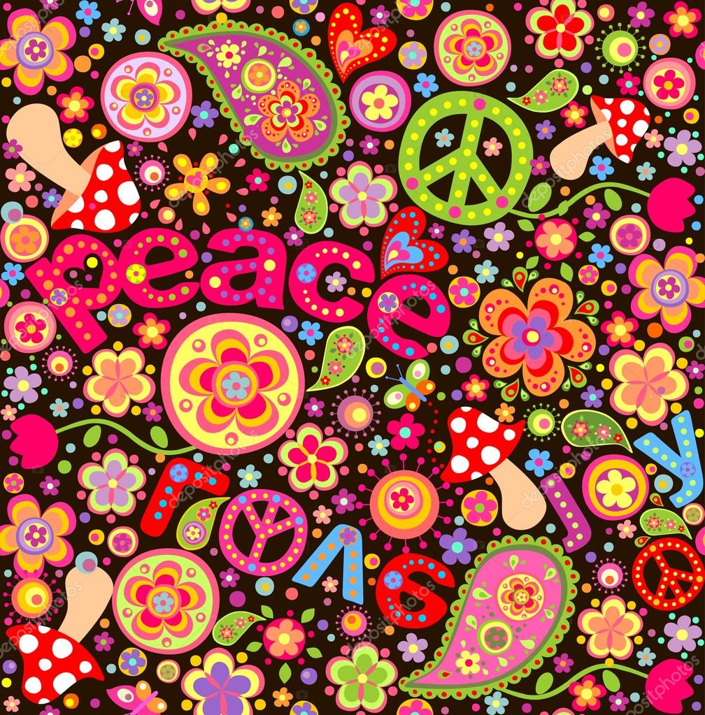 Flower Power Hippie - HD Wallpaper 