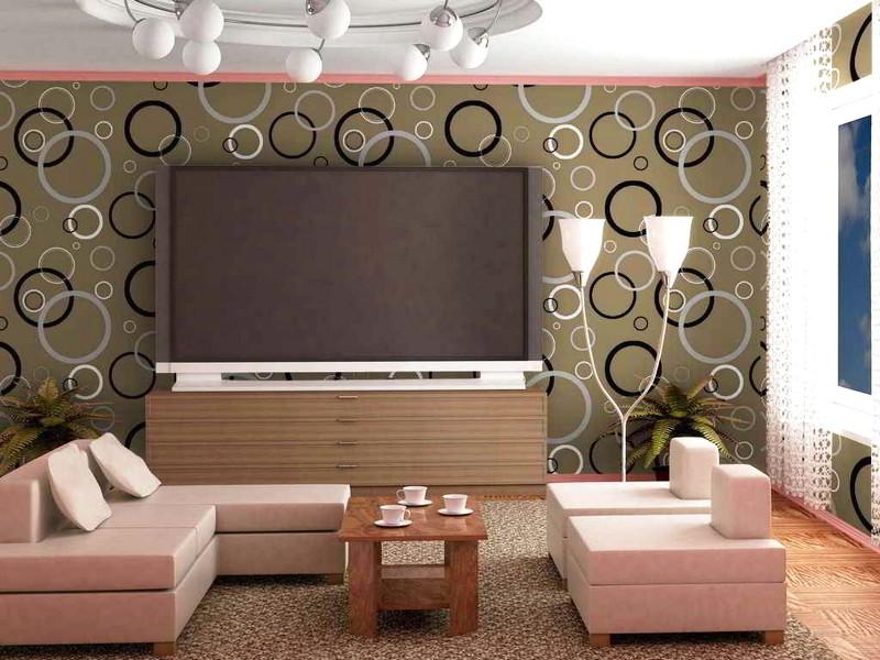 Contoh Inspirasi Gambar Desain Wallpaper Ruang Tamu - Pink Living Room Paint Ideas - HD Wallpaper 