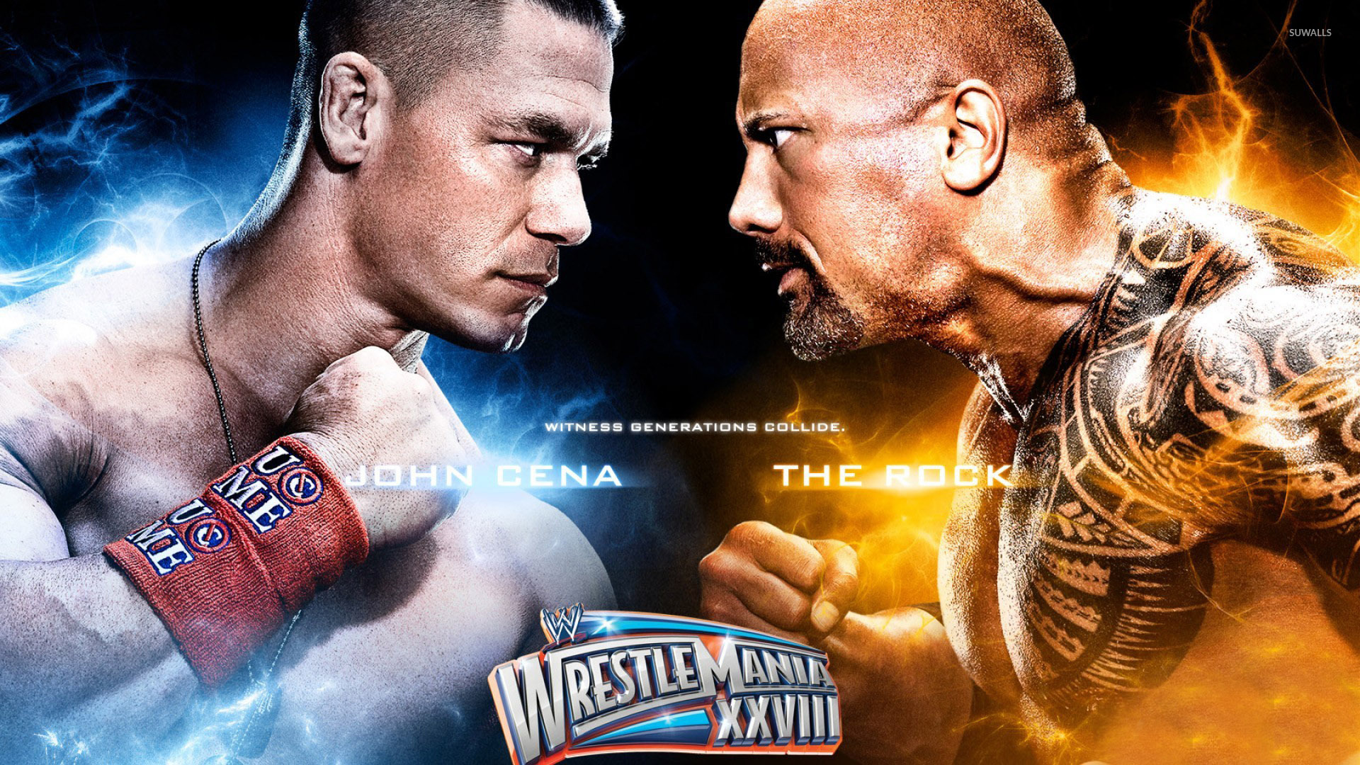 Rock Vs John Cena - HD Wallpaper 