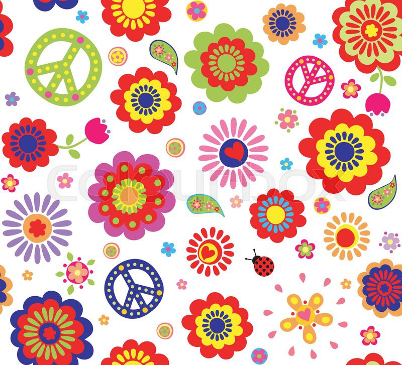 Flower Hippie Vector - HD Wallpaper 
