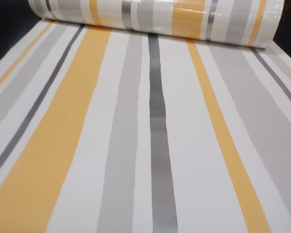 Mustard And Grey Striped - HD Wallpaper 