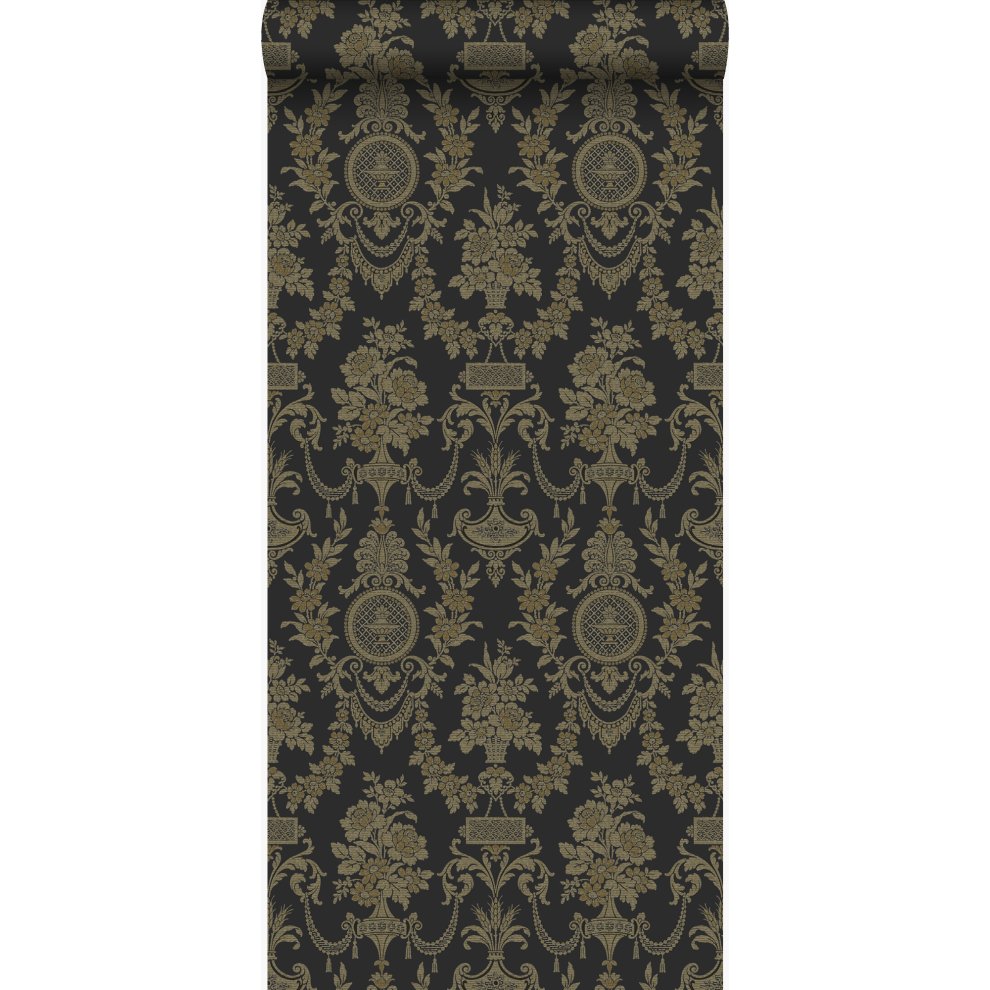 Goud Met Zwart Behang - HD Wallpaper 